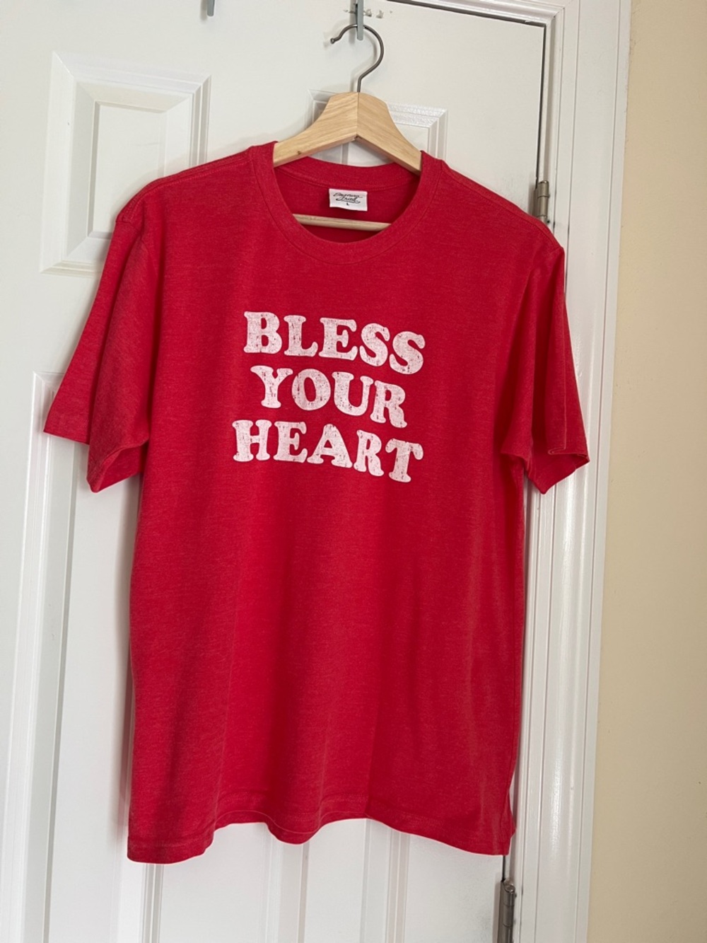 Southern Fried Red "Bless Your Heart" Short Sleeve Tee Nashville -Large